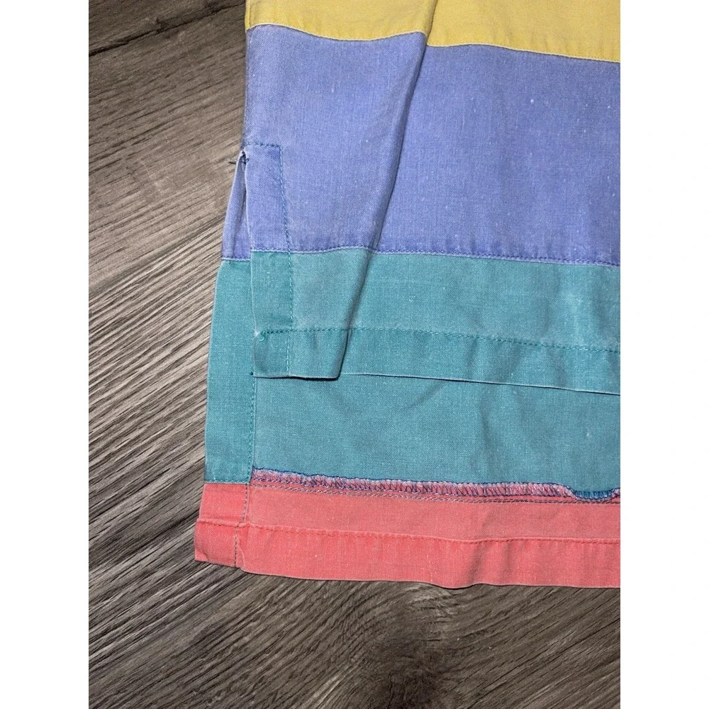 Vintage 80's Surf Stripe Color Block Pullover Beach Polo Shirt XL Zack‎ Morris